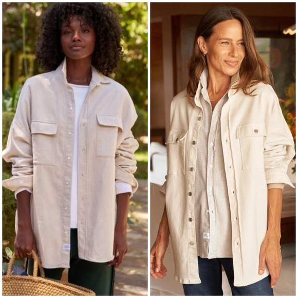 Frank and Eileen McLoghlin Utility Natural Denim Oversized Shirt SZ M/L - Picture 1 of 10